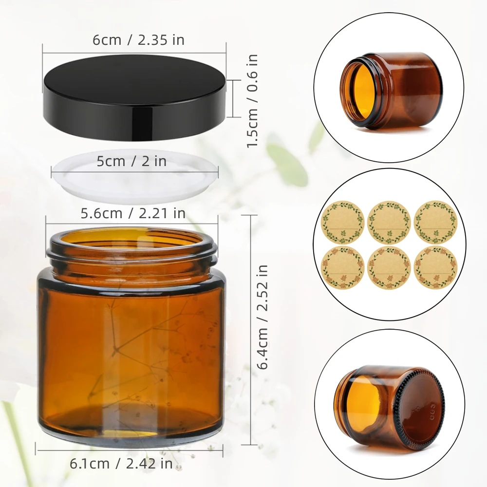 Glass Candle Jars, 4oz Amber R - Candle Making Jars With Lids review and price