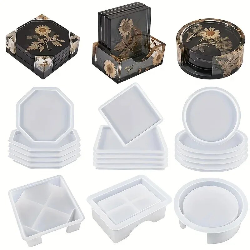 Coaster Resin Molds Set Includ - Candle Making Jars With Lids review and price