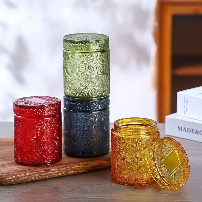 1pc Empty Glass Candle Cup Sto - Candle Making Jars With Lids review and price